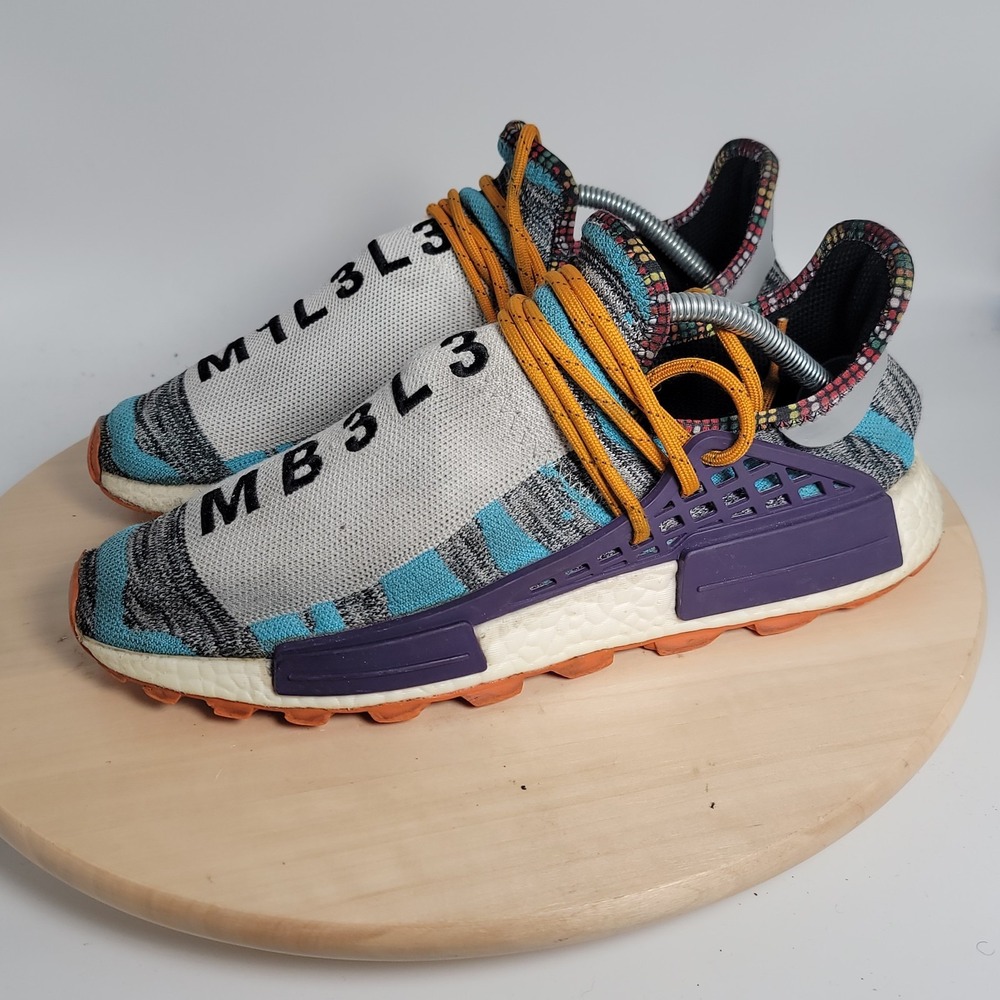 ADIDAS PHARRELL WILLIAMS HU HUMAN RACE NMD SOLAR PACK ORANGE SIZE 9.5 - Picture 3 of 10